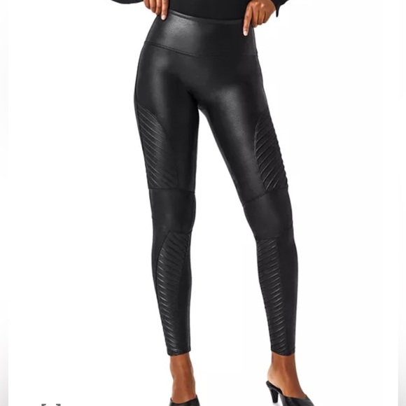 SPANX Pants - SPANX Black Moto Leggings